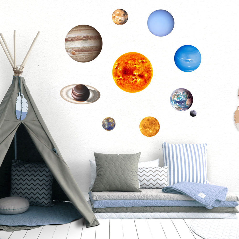 Luminous Solar System Themed Glowing Wall Sticker Home Decor for Children Room Bedroom <br>