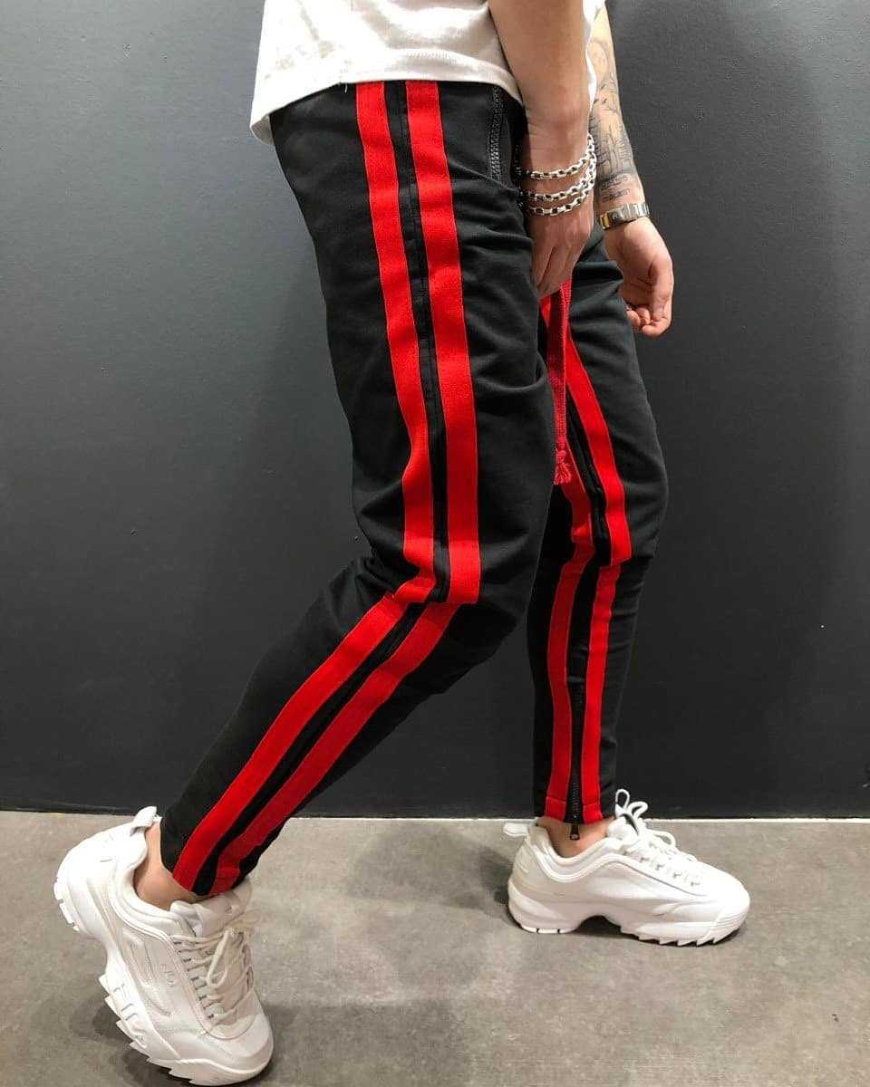 Men Sports Zipper Casual Pants