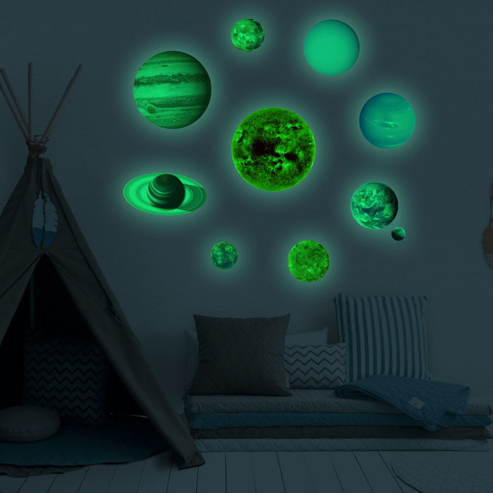 Luminous Solar System Themed Glowing Wall Sticker Home Decor for Children Room Bedroom <br>